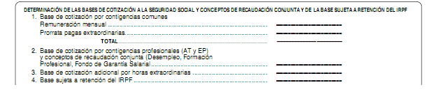 Bases de cotización en la nómina